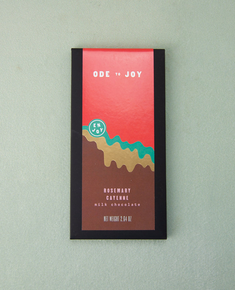 Ode to Joy Chocolate, Rosemary Cayenne Milk Chocolate